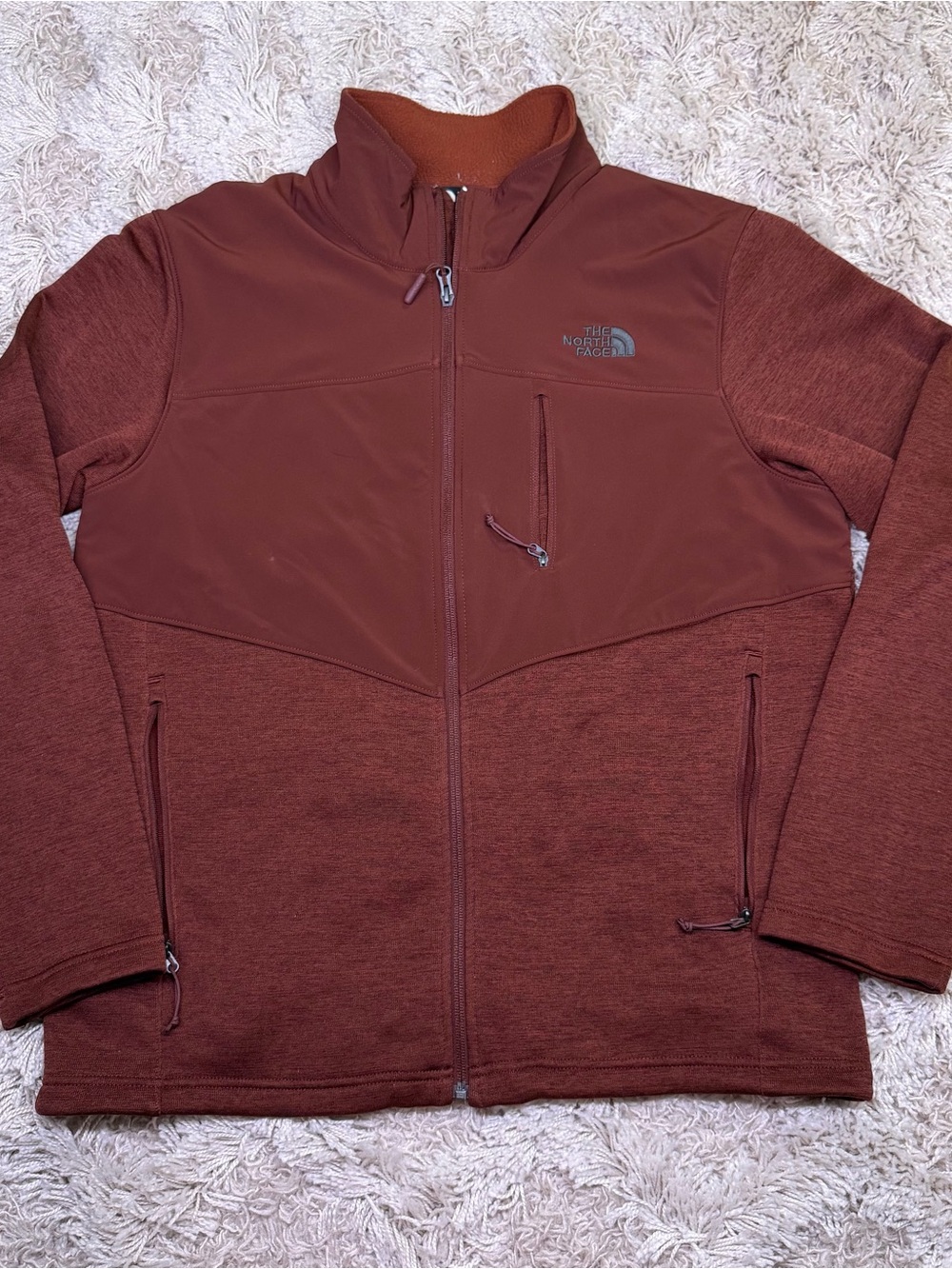 The North Face Far North Fleece Jacket Mens L Brown WindWall NF0A3LH6